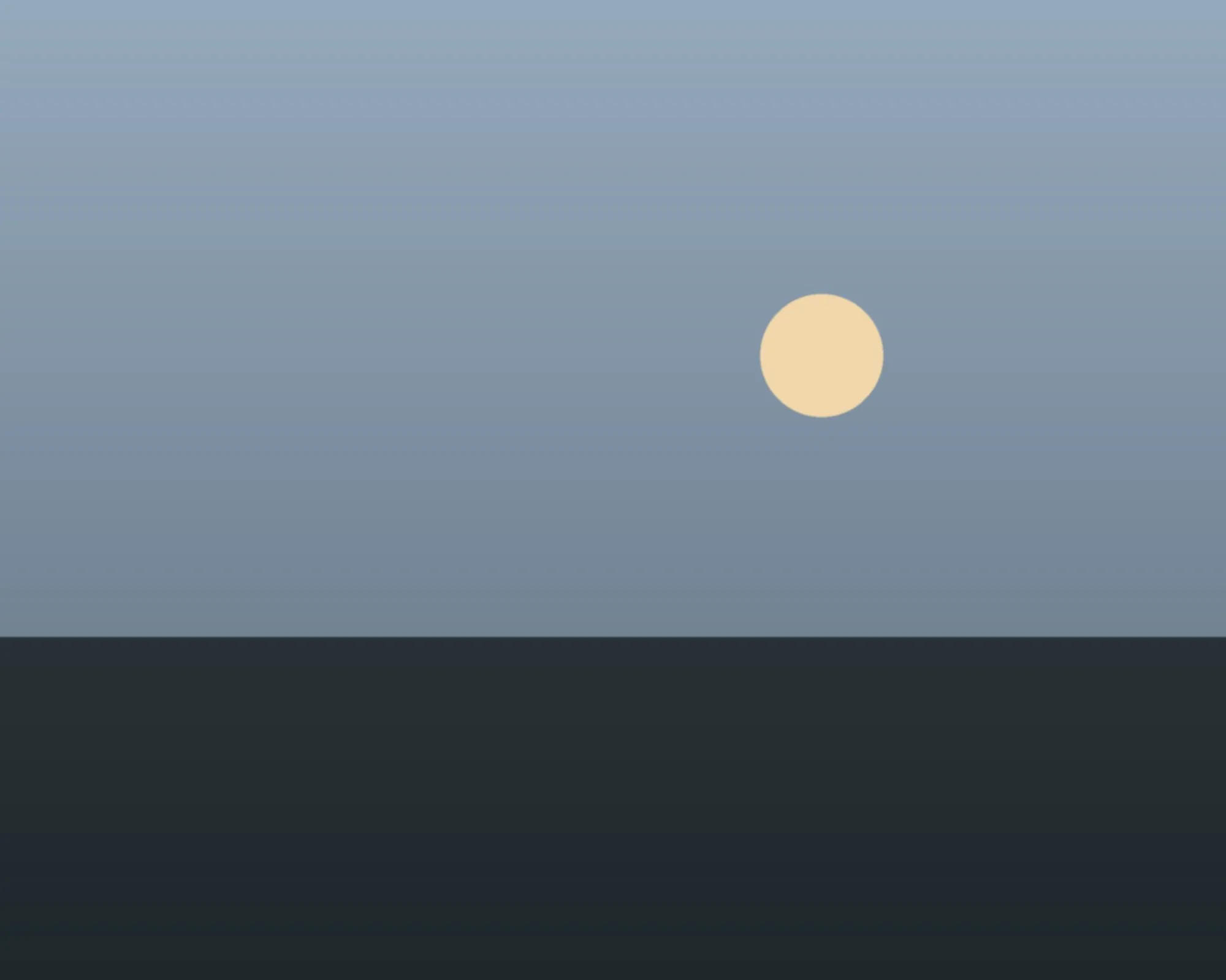 Example image of a low, pale sun above a dark horizon.